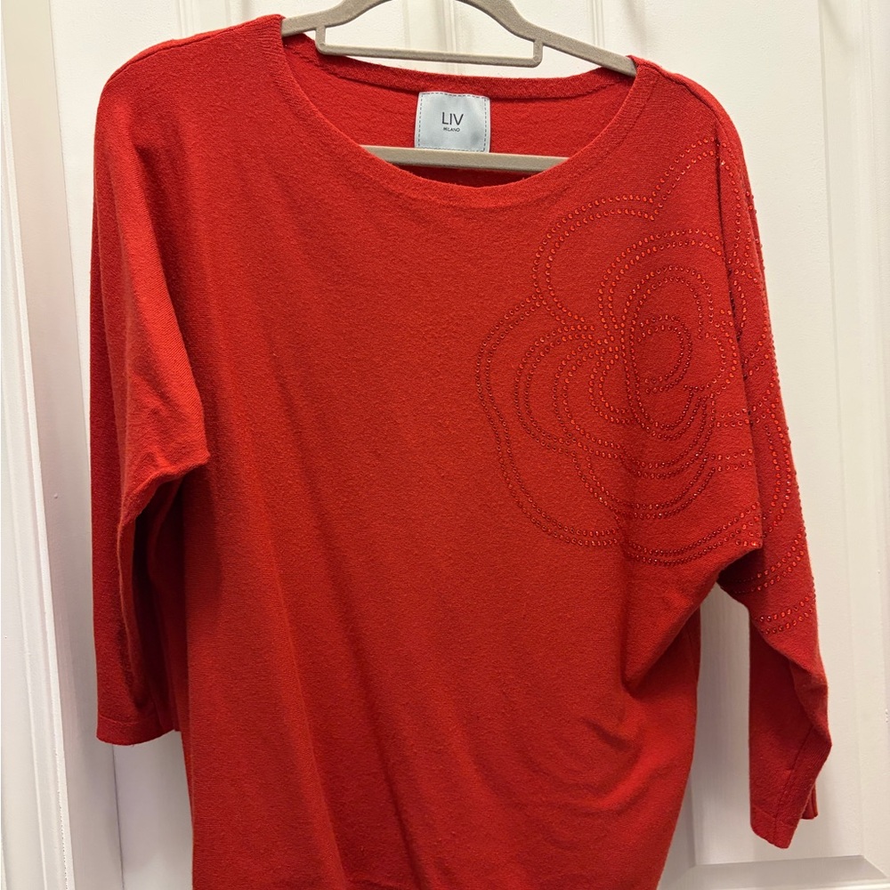 Burnt Orange Embellished sweater